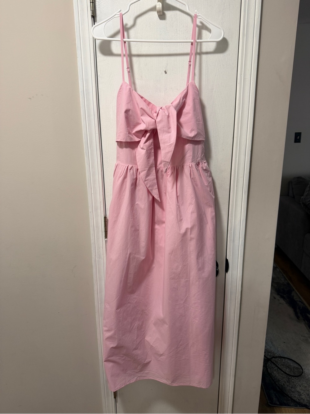 Deluc Pink Tie-Front Midi Dress NWT large